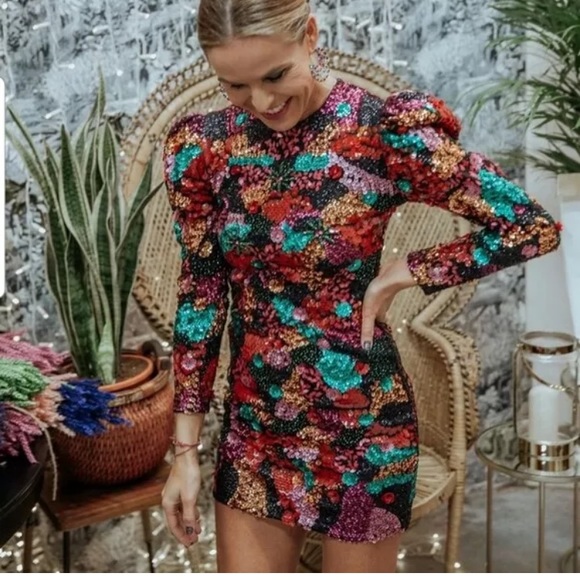 Zara Dresses & Skirts - Zara Sequin Embroidered Mini Dress *